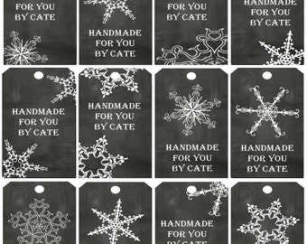 Chalkboard Small One Side Gift Tags - PDF FILE ONLY