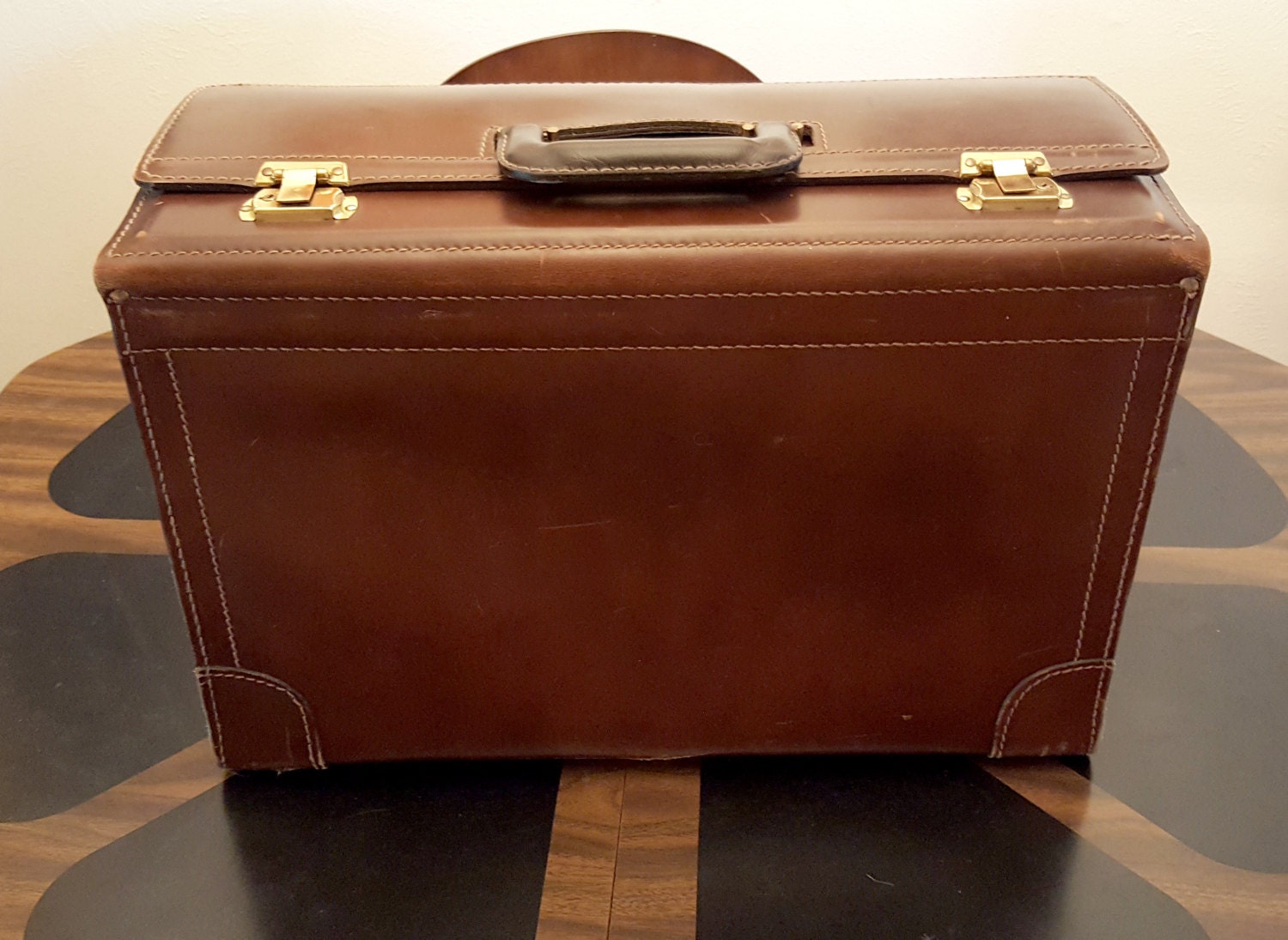 Vintage Document Case HUGE File Folder with Latch and Handle