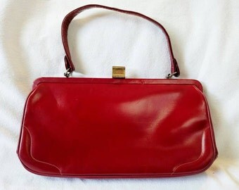 Mam'selle Red Leather Top Handle Handbag