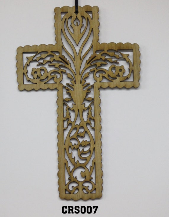 Scalloped edge filigree cross