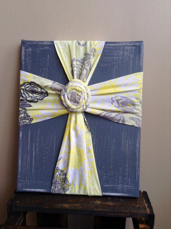 Fabric Cross Canvas Art
