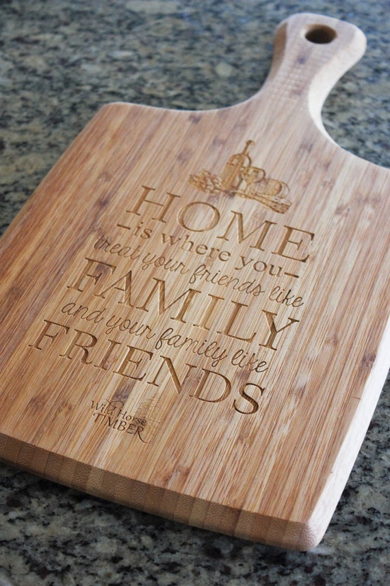 Cutting Board Custom Personalized Laser Engraved Home Family