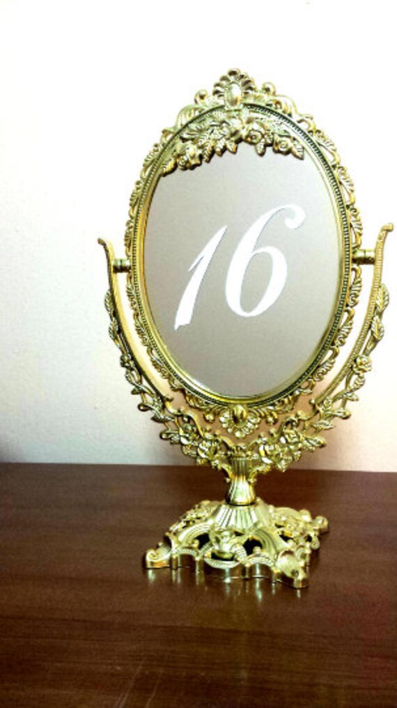 Set of ornate mirror table numbers/Beautiful mirror