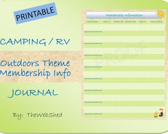 Campground Review / Camping Journal Worksheet Printable. For