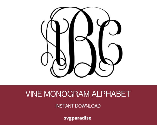Interlocking Vine Alphabet SVG Vine Monogram Cuttable Font