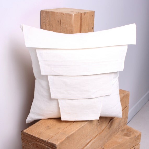 White Linen Decorative Pillow Cover White Pillow Covers