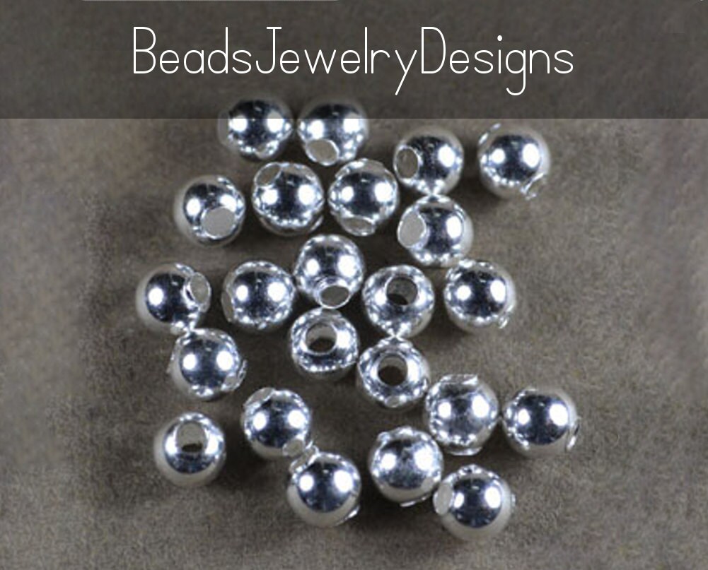 925 Sterling Silver 2mm Seamless Beads Round Silver Beads