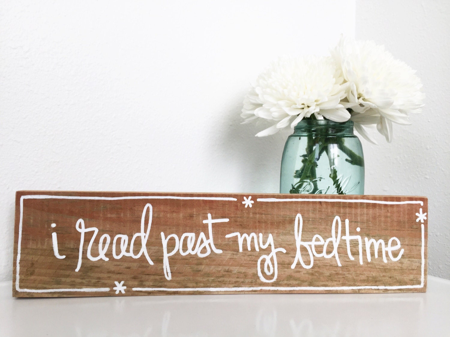 Read Past My Bedtime handlettered sign by MHDSales on Etsy