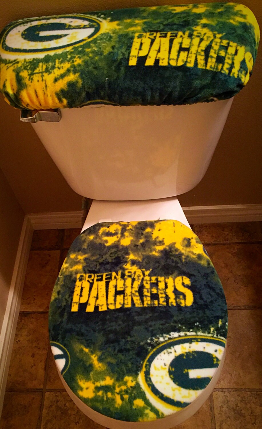 Green Bay Toilet Seat Cover by CrazyCovers4you on Etsy
