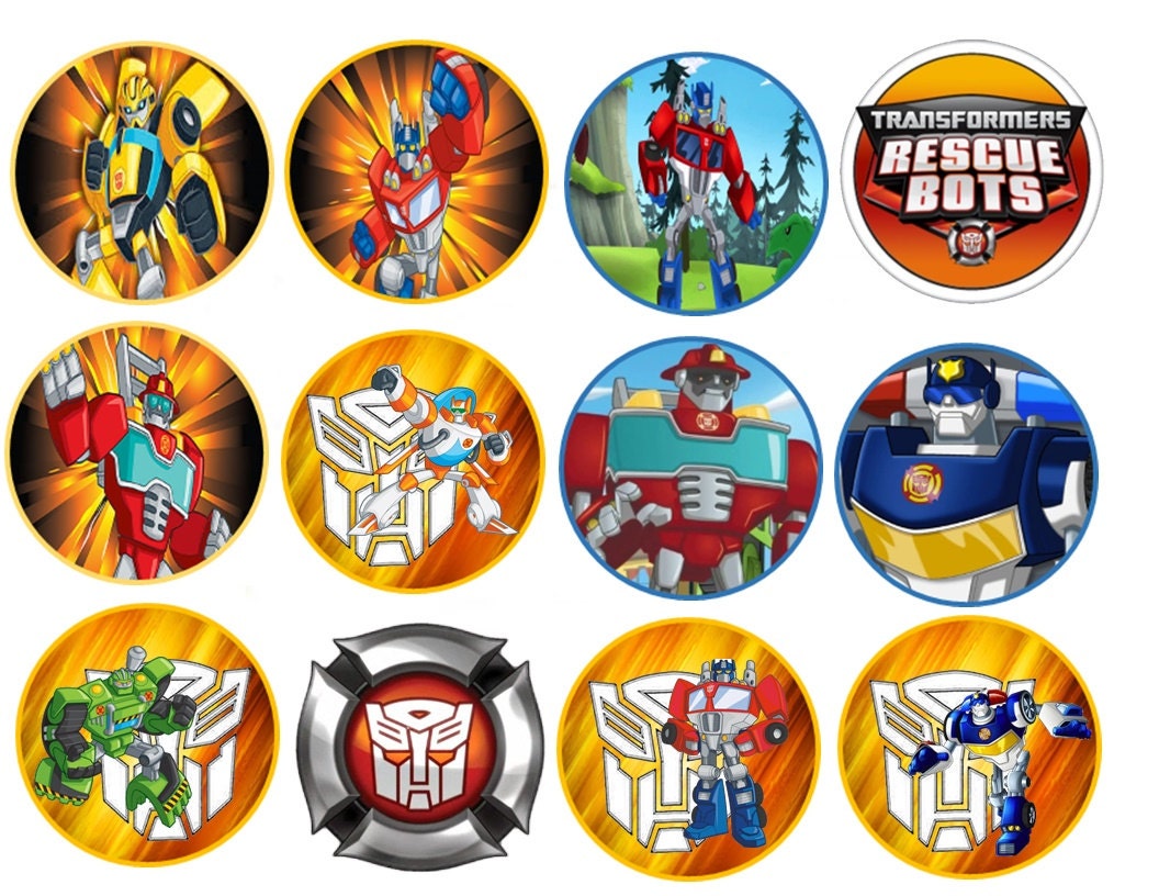 Transformer Rescue Bots Images Cupcake Cookie Toppers