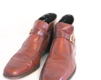 Vintage Hipster Florsheim Imperial Monk Strap Ankle Boots 10