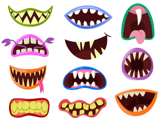 Monster mouth clip art Monster clipart Halloween clipart