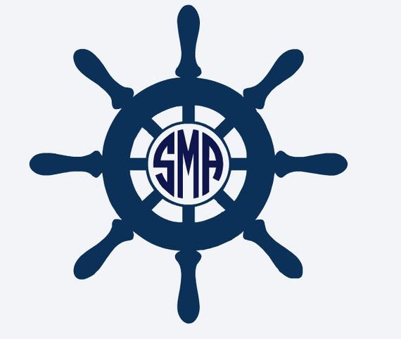 Download Items similar to Captains Wheel Ship Wheel Monogram font ...