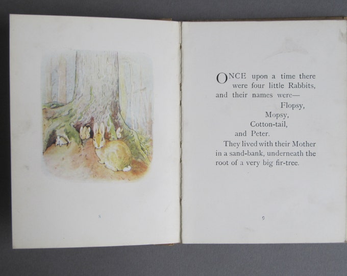 Beatrix Potter - The tale of Peter Rabbit - Book 1 - Childrens bedtime story, short animal stories, small hardcover book, Kids' library