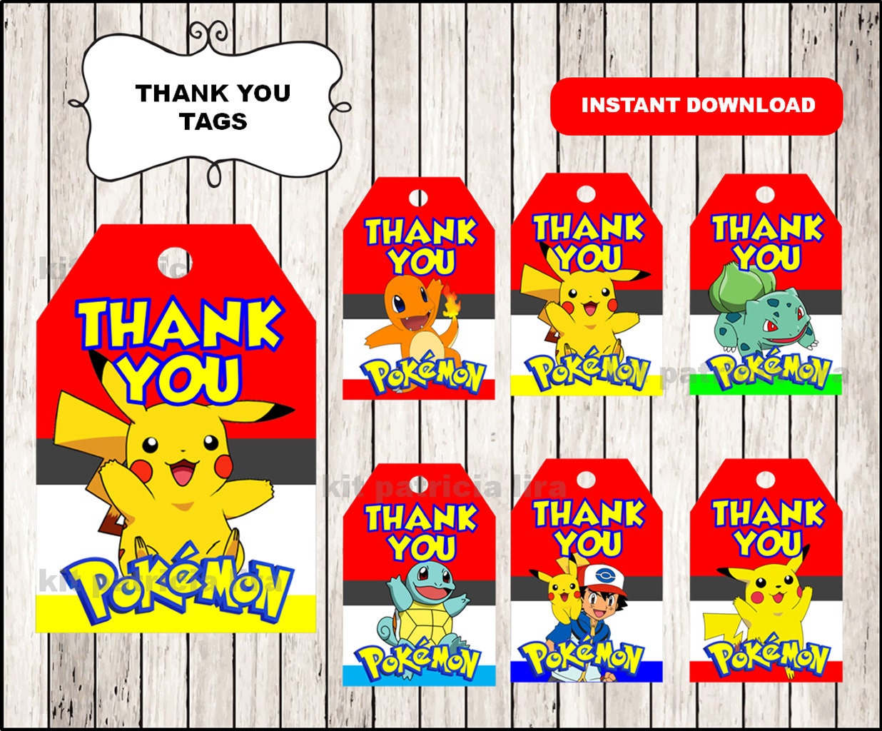 Pokemon Thank You Tags Free Printable Printable Word Searches