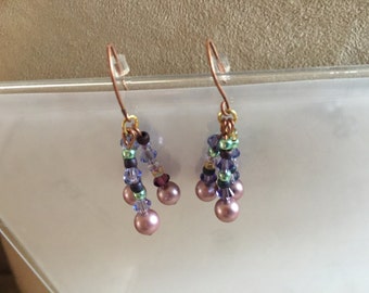 Pink Pearl Copper Earrings