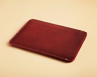 Laptop sleeve - Port burgundy leather - available in assorted colors