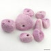 Purple beads, ceramic beads, dark pink beads, porcelain beads, nugget beads, lined beads, patterned beads, artist beads, bead set, beads