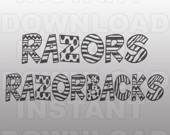 Razorbacks SVG File - Razors Sports SVG File - Varsity SVG - Vector Clip Art-Commercial & Personal Use-Cricut Design Space, Silhouette Cameo