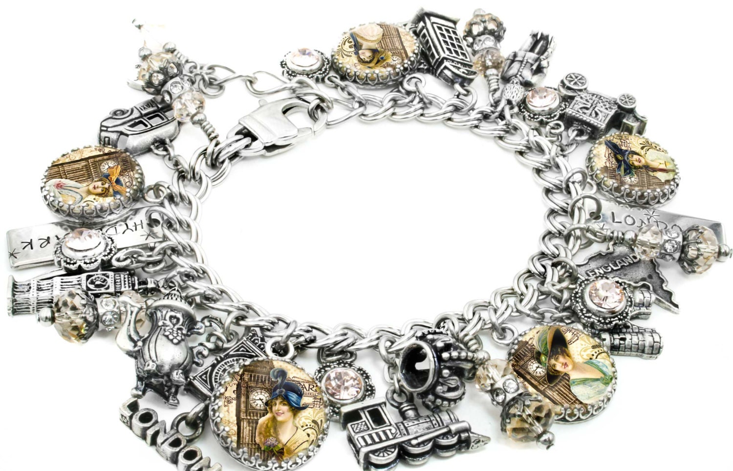 London Charm Bracelet London Jewelry England Charm Bracelet
