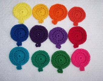 12 thread crochet applique balloons -- 2539