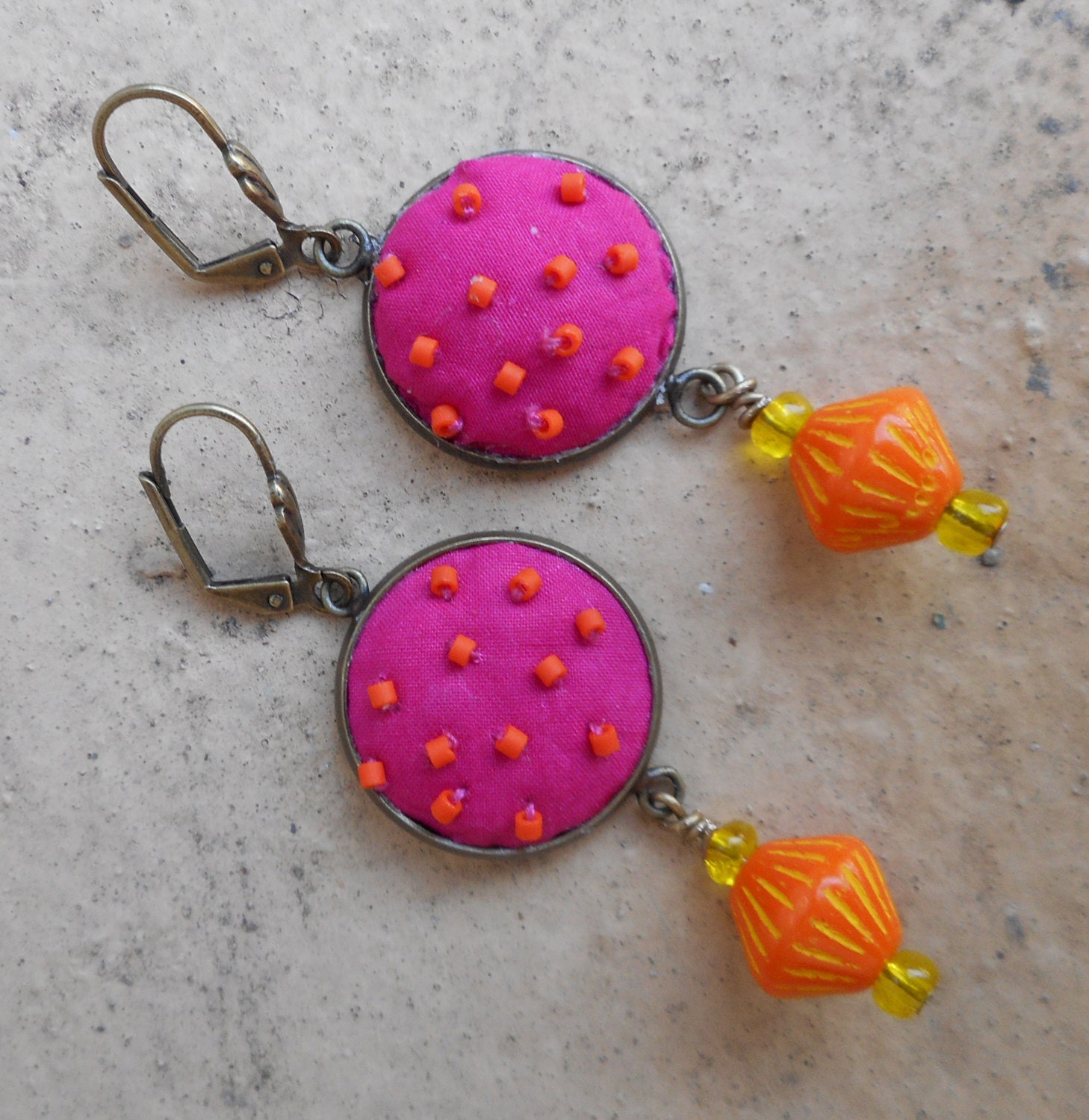 neon pink delight earrings