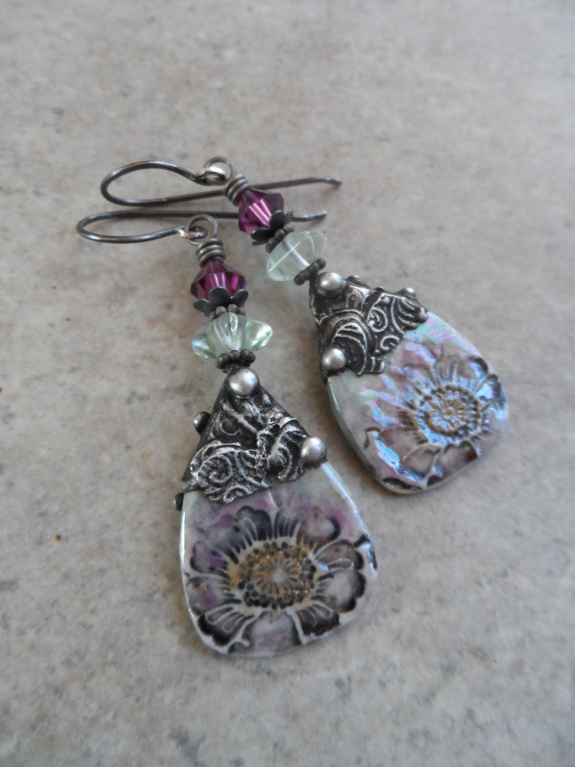 Sheer Elegance Porcelain Charms with Tinwork by juliethelen