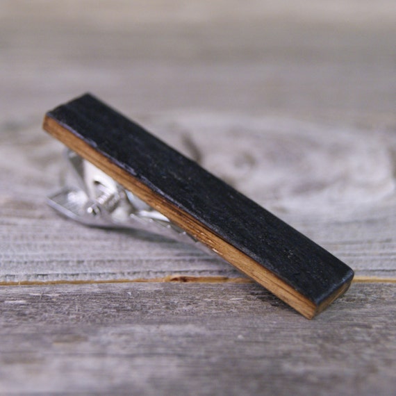 Tie Clip Crafted from a Whiskey Barrel