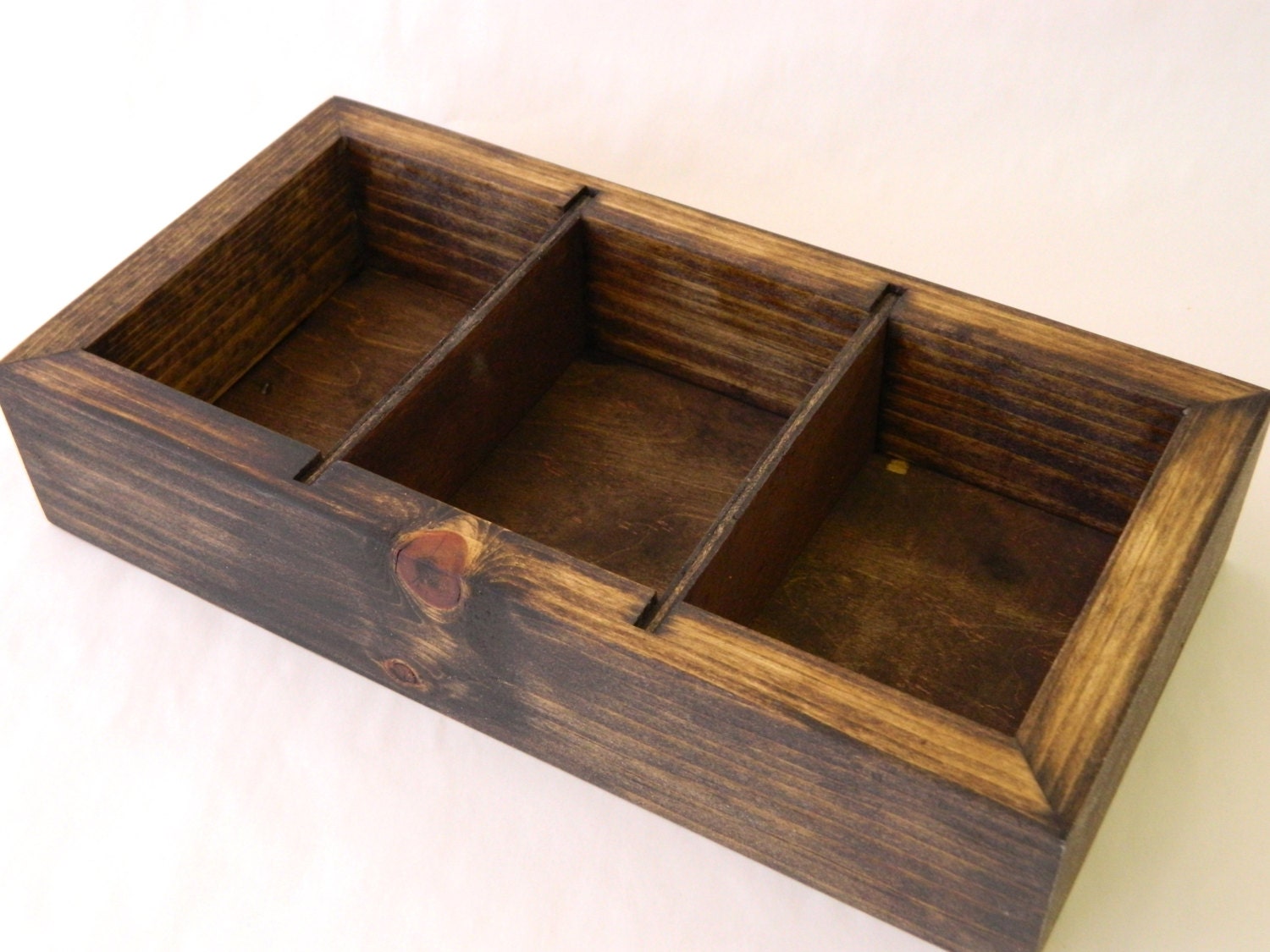 Rustic Wood Box with Dividers 12L x 6w x 2.5T by Gallery360