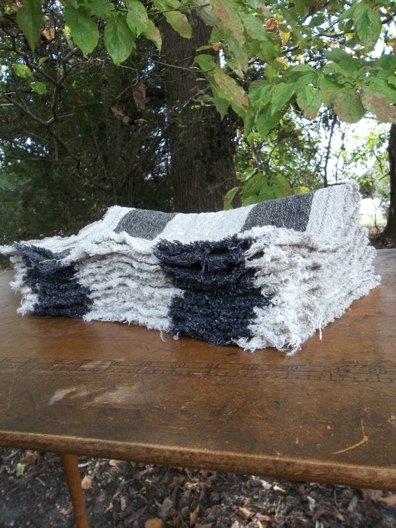 8 Natural Linen Placemats Fringed Linen Place Mats by misshettie