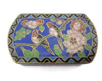 Vintage Cloisonne Enamel Box - Birds