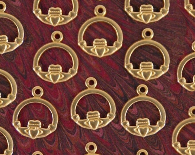 26 Brass Claddagh Charms