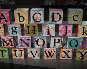 ABC Wooden Blocks- 2x2 Cube-Set of 26