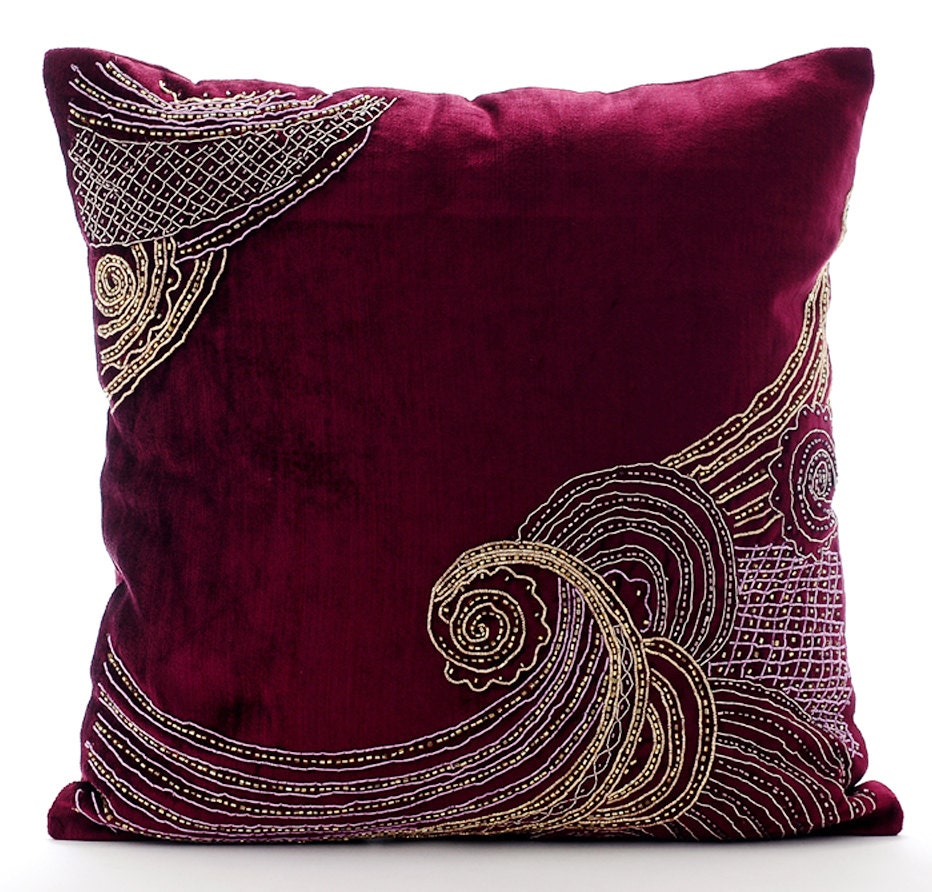 Handmade Purple Pillow Cases 16x16 Velvet