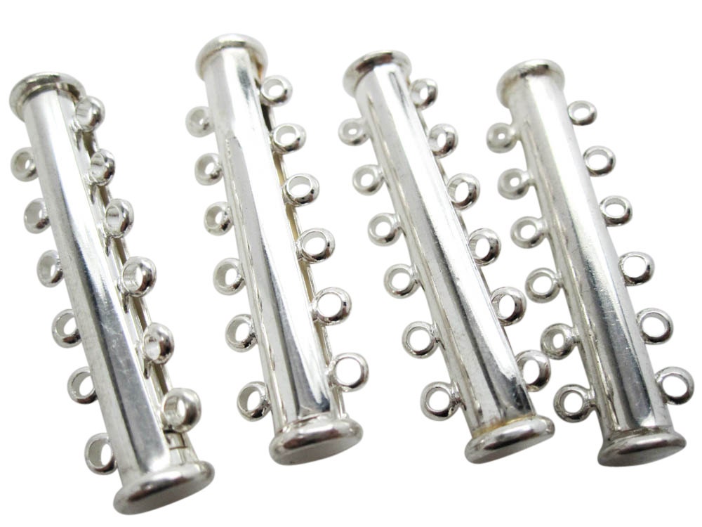 2 Slide Clasp 6 strand Brass Slide Lock Clasp Multi Strand