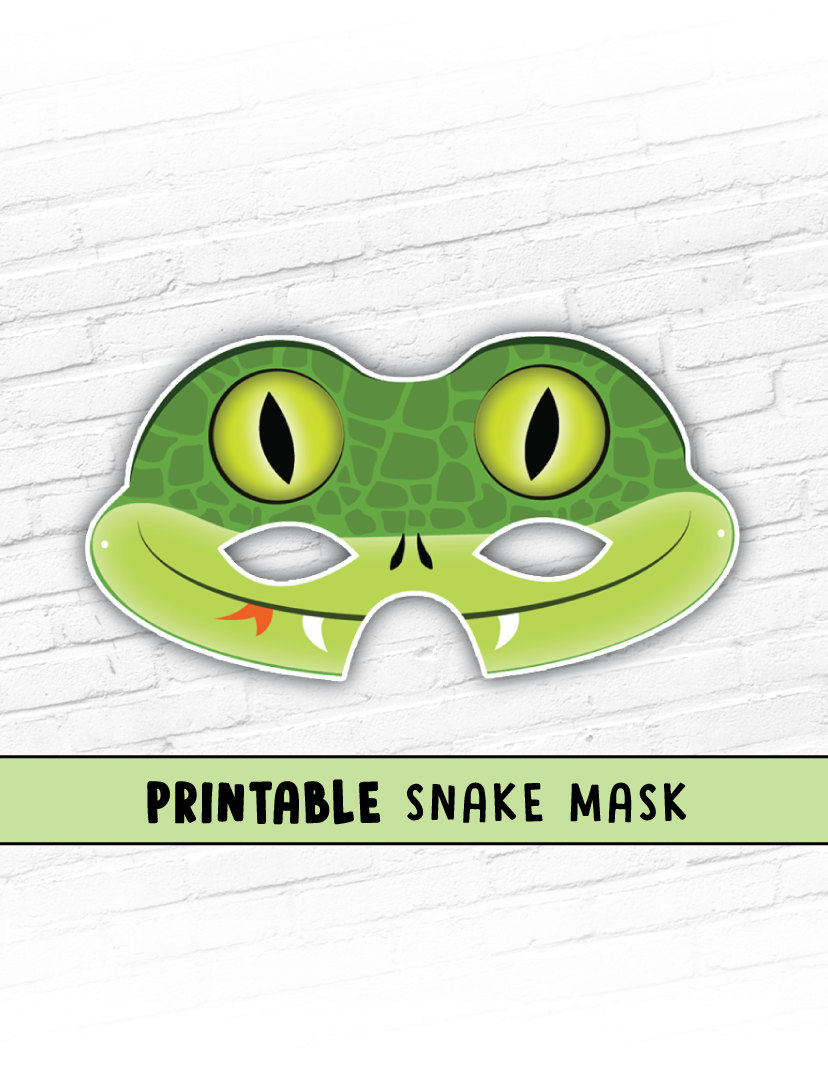 Green Snake Mask Printable Mask Halloween Mask by theRasilisk