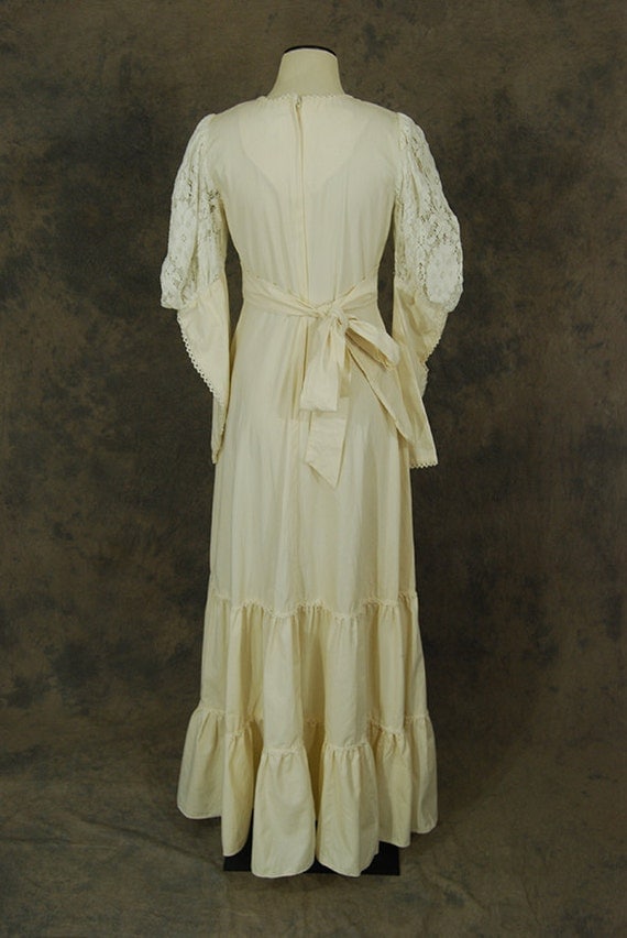 vintage 70s Gunne Sax Dress 1970s Off White Lace and Cotton