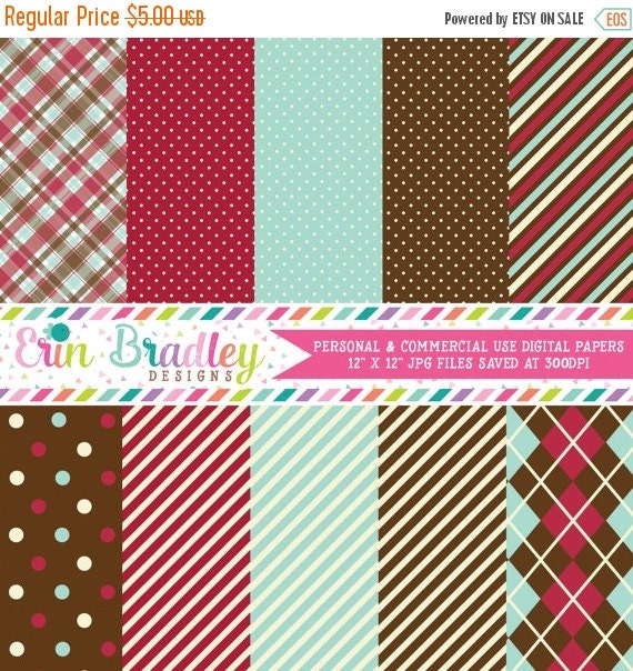 60% OFF SALE Digital Papers Digital by ErinBradleyDesigns on Etsy