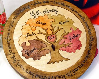 Custom Designed Family Tree Unity Ceremony Wedding Puzzle Unity Ceremony Alternative Personalized Blended Family Wedding Gift Christmas Gift