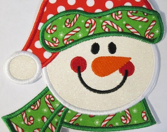 Christmas Snowman Iron On Applique