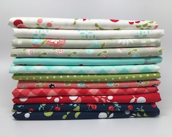 SUMMER SALE - Fat Quarter Bundle (12) - Vintage Picnic - Bonnie and Camille - Moda Fabrics