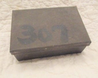 Antique Tin Storage Box from Old Industrial Mill