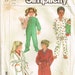 Children Sleeper, Robe and Pajamas Top Pants Sewing Pattern Simplicity 7199 Children Child Size L Large 6 6x Boys Girls