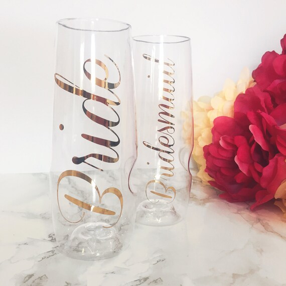 plastic champagne flutes personalised