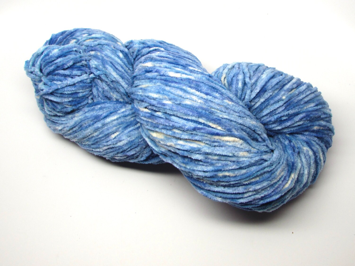 Cotton Chenille Yarn Hand dyed Periwinkle clouds
