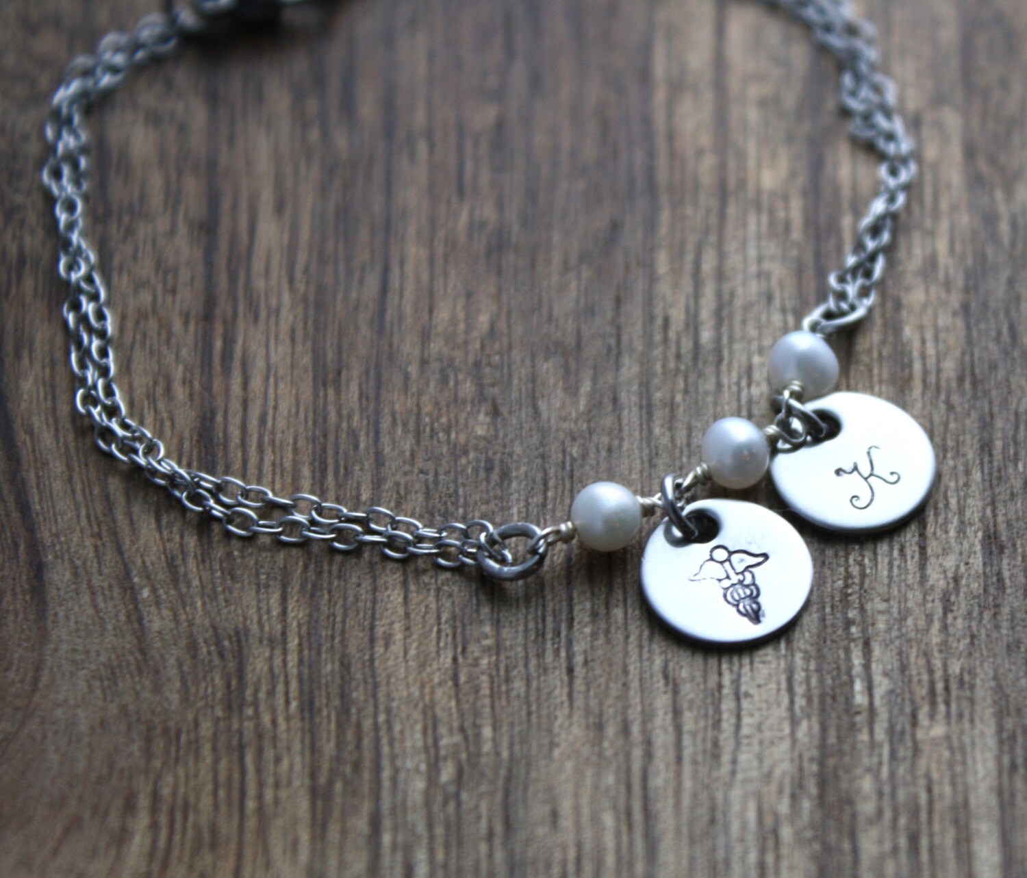 Nurse Bracelet Nursing Jewelry For a Nurse by sierrametaldesign