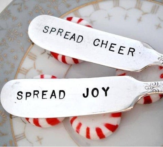 Spread Joy /Love / Cheer Butter Knife by AutumnPlaceArts on Etsy