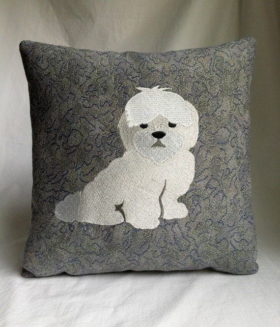 shih tzu christmas pillow