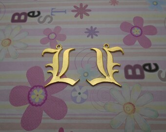 10pcs gold color plated The death note findings 30mmx40mm