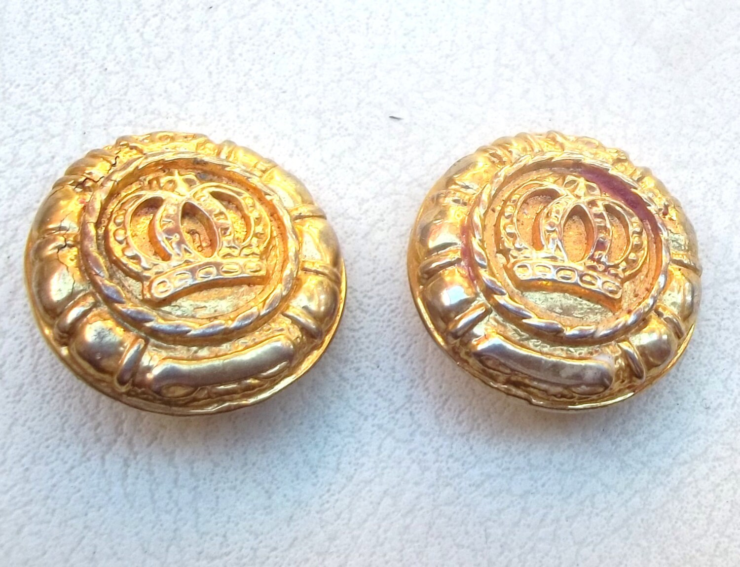 ESCADA Vintage Earrings Haute Couture Gold by lilyjamesjewelry